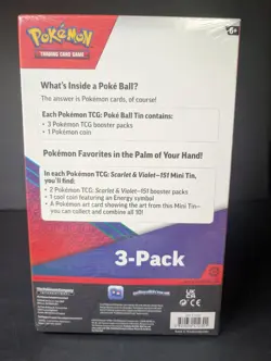 Pokemon Paldean Fates Tin Pokeball 3-Pack - Sam’s Club Pokeball - New Sealed - Image 2