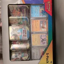 Pokemon TCG Scarlet & Violet Paldea Friends Mini Tin 5-Pack New Sealed! - Image 3