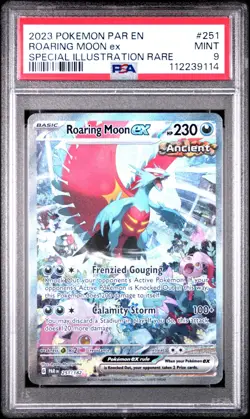 PSA 9 Mint Pokemon Paradox Rift Roaring Moon Ex #251 Special Illustration Rare - Image 1
