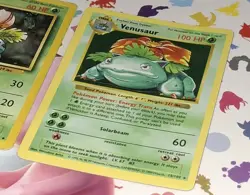 Pokemon TCG Base Set Shadowless Venusaur 15/102 Holo 1999 Wizards + 2 Evolutions - Image 4
