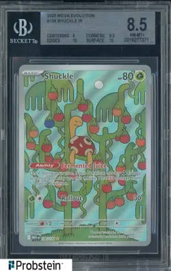 2025 Pokemon Mega Evolution #136 Shuckle BGS 8.5 NM-MT+ - Image 1