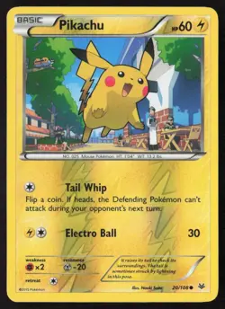 2015 Pokemon XY - Roaring Skies Rev Holo Pikachu #20/108 ES6 - Image 1