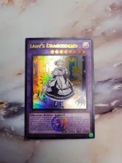 MISPRINT YUGIOH Lady's Dragonmaid BLMM-EN049 Ultra Rare NM - Image 1