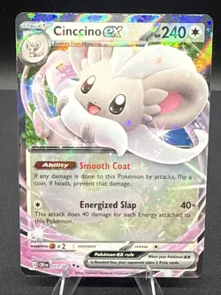 CINCCINO EX 073/086 DOUBLE RARE ME04: CHAOS RISING POKEMON HOLO NM/M - Image 1