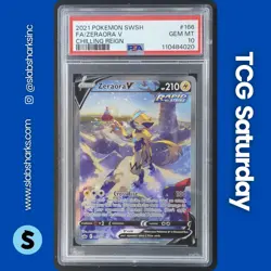 2021 POKEMON SWORD & SHIELD CHILLING REIGN #166/198 ZERAORA V ALT ART PSA 10 - Image 1
