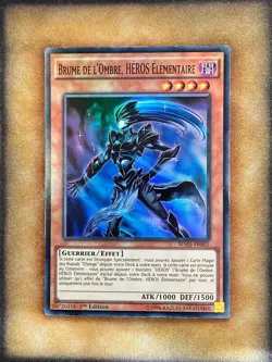 Yugioh Elemental HERO Shadow Mist SDHS-EN001 Super Rare 1st Ed FRENCH LP - Image 1