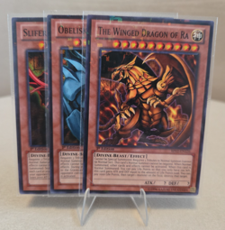 Yugioh Egyptian God Cards Mosaic Rare 1st Edition BP02 Set: Ra Slifer Obelisk - Image 1