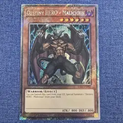 Yugioh Destiny HERO - Malicious RA03-EN001 - Platinum Secret Rare - 1st Edition - Image 1