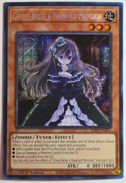 Yugioh Ghost Belle & Haunted Mansion RA01-EN011 Secret Rare 1st Edition - Image 1