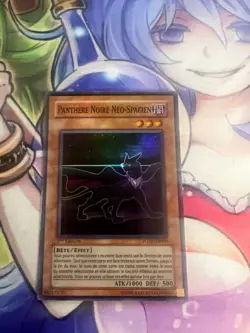 NEO-SPACIAN DARK PANTHER FRENCH SUPER RARE POTD-EN005 FR005 LIGHT PLAY YUGIOH - Image 1