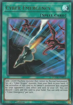 Yugioh! LP Cyber Emergency - DUOV-EN092 - Ultra Rare - 1st Edition Lightly Playe - Image 1
