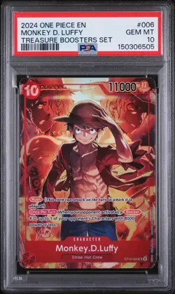 2024 One Piece Promos #006 Monkey D. Luffy Treasure Boosters Set PSA 10 - Image 1