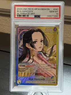 Boa Hancock 2026 One Piece OP14-EB04 EN #041 Alt Art Leader PSA 10 Gem Mint OBO - Image 1