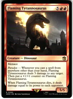Universes Beyond: Doctor Who #85 Flaming Tyrannosaurus - Image 1