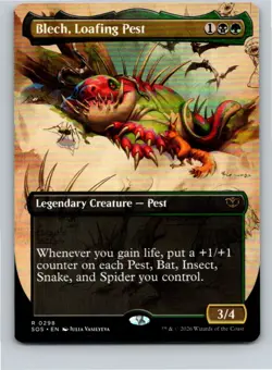 Magic the Gathering Borderless Blech, Loafing Pest Secrets of Strixhaven MTG - Image 1