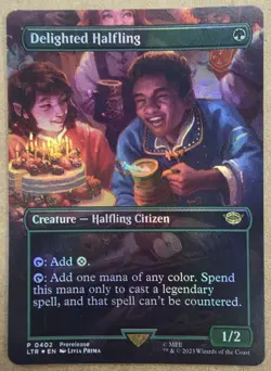 Delighted Halfling 2023 MTG Lord of the Rings Tales Middle-Earth #0402 Foil - Image 1