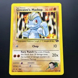 2000 Pokemon Gym Challenge Giovanni's Machop #72/132 - Image 1
