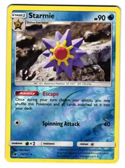Starmie 16/111 Rare Crimson Invasion Pokemon Reverse Holo Lightly Played - Image 1