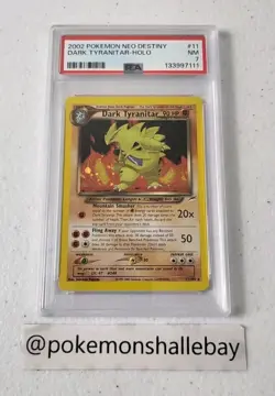 Dark Tyranitar - Neo Destiny Set *PSA 7 - NM* Holo Rare Pokemon Card *W/ SWIRL* - Image 2