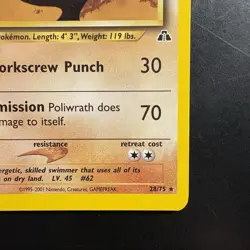 Pokemon Vintage Non-holo Rare Poliwrath Neo Discovery 28/75 WotC - Image 4