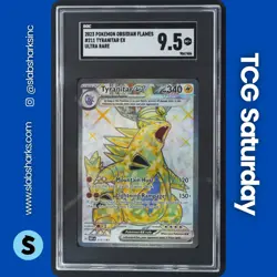 2023 POKEMON SV OBSIDIAN FLAMES #211/197 TYRANITAR EX ULTRA RARE SGC 9.5 - Image 1