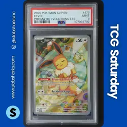 2025 POKEMON SV BLACK STAR PROMO #173 EEVEE PRISMATIC EVOLUTIONS ETB PSA 9 - Image 1