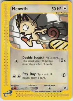 Pokemon Meowth Common Expedition 121/165 NM - Image 1