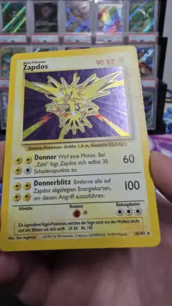 GERMAN ** Zapdos 16/102 Base Set Holo German WOTC Vintage Pokemon Card MP - Image 5