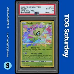 2020 POKEMON SWORD & SHIELD VIVID VOLTAGE #009/185 CELEBI AMAZING RARE PSA 10 - Image 1