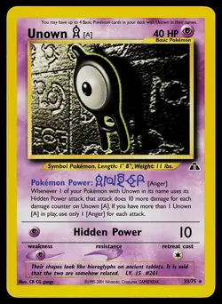 Pokemon Card - Unown [A] Neo Discovery 33/75 Rare - Image 1