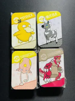2025 Pokemon S-Chinese Tin Box Psyduck Butzle Groudon Sealed Lot*4 DW73 - Image 1