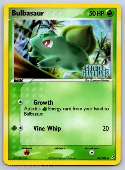 Bulbasaur 46/100 Common Crystal Guardians Pokemon Reverse Holo LP - Image 1