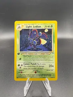 Pokemon TCG Neo Destiny 1st Edition Light Ledian Rare 24/105 70 HP English - Image 1