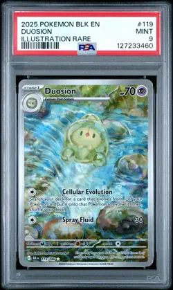 Pokemon Duosion Illustration Rare Sv: Black Bolt 119/086 Holo PSA 9 2025 English - Image 1