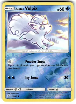 Alolan Vulpix Reverse Holo Common Burning Shadows 27/147 NM - Image 1