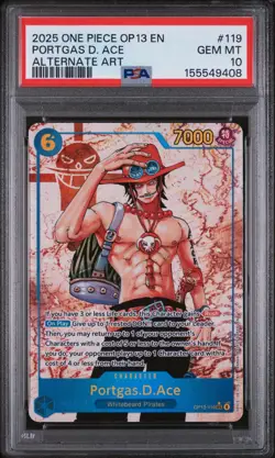 2025 PSA 10 One Piece Carrying on His Will Alt Art Portagas D. Ace OP13-119 - Image 1