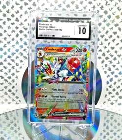 CGC 10 Cinderace EX 028/142 Stellar Crown Full Art Double Rare Pokemon Card - Image 1