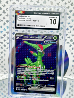 CGC 10 Iron Leaves EX 186/162 Temporal Forces Full Art Secret Rare Pokemon Card - Image 1