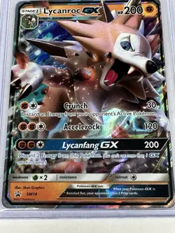 Lycanroc GX SM14 Black Star Promo Holo Full Art Pokemon Card NM - Image 1