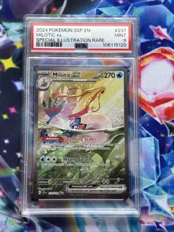 Milotic EX 237/191 Sv08: Surging Sparks Sir Holo Pokemon Card PSA 9 Mint - Image 1