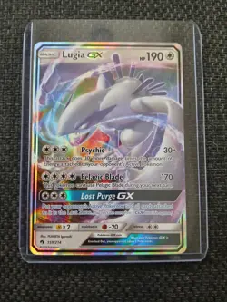 Lugia GX Pokemon Card - 190 HP Psychic Pelagic Blade Lost Purge GX - Image 1