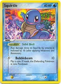Pokemon EX Crystal Guardians 64/100 Squirtle Card - Image 1