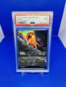 Disney Lorcana 2023 en 1 Simba Returned King Enchanted Card #215 Mint PSA 9 - Image 1