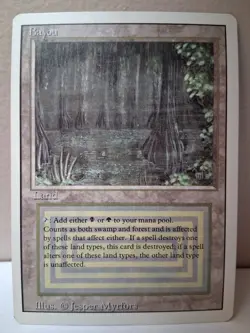 Bayou - Revised - Moderately Played MP (Tiny Ink Mark) MTG - Image 1