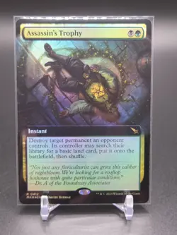 MTG Assassin's Trophy 412 Assassin's Creed (ACR) Foil Extended Art Instant - Image 1