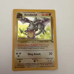 Pokemon Aerodactyl 1/62 Fossil Set Holo Rare Card 1999 LP - Image 1
