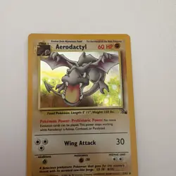 Pokemon Aerodactyl 1/62 Fossil Set Holo Rare Card 1999 LP - Image 4