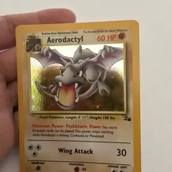 Pokemon Aerodactyl 1/62 Fossil Set Holo Rare Card 1999 LP - Image 5