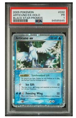 2005 POKEMON BLACK STAR PROMOS #032 ARTICUNO EX-HOLO PSA 1 - Image 1