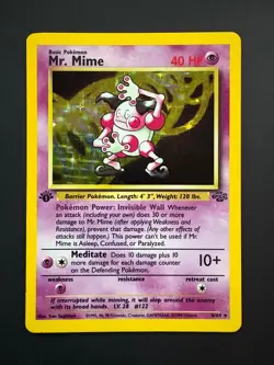 Mr. Mime 6/64 Pokemon Jungle 1st Edition Holo Rare Lightly Played 1999 - Image 1